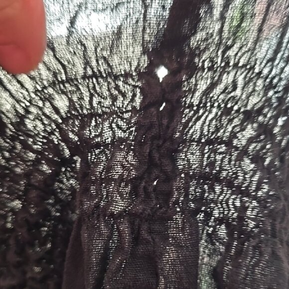 Vintage Black Sunflower Embroidered Off The Shoulder 3/4 Sleeve Crop Top - Picture 6 of 6